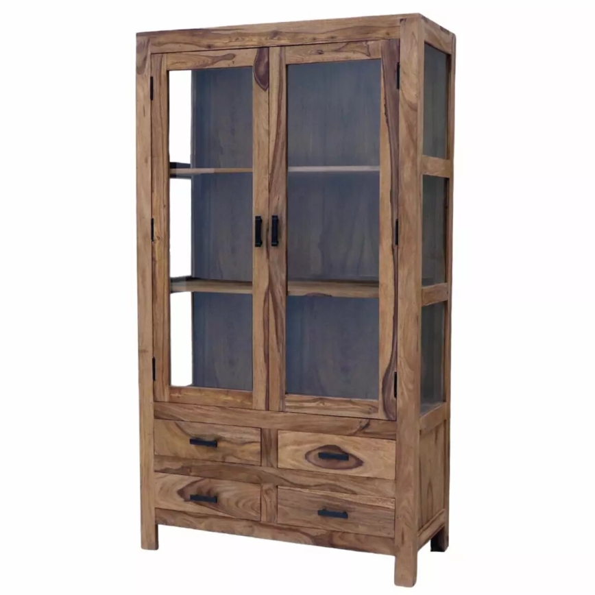 Witryna wystawowa RAMI 180x100 cm solidne drewno/palisander