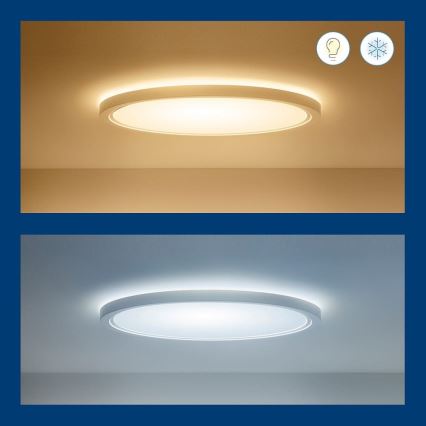 WiZ - LED RGB Plafon ściemnialny SUPERSLIM LED/22W/230V 2700-6500K Wi-Fi biały