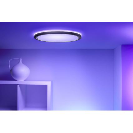 WiZ - LED RGB Plafon ściemnialny SUPERSLIM LED/22W/230V 2700-6500K Wi-Fi czarny