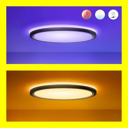 WiZ - LED RGB Plafon ściemnialny SUPERSLIM LED/22W/230V 2700-6500K Wi-Fi czarny