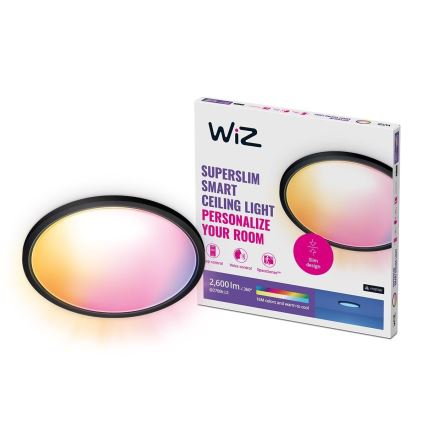 WiZ - LED RGB Plafon ściemnialny SUPERSLIM LED/22W/230V 2700-6500K Wi-Fi czarny