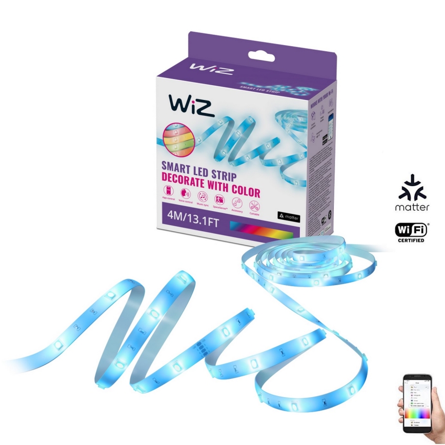 WiZ - LED RGB Ściemnialna taśma 4m LED/6,5/230V 2700-6500K Wi-Fi