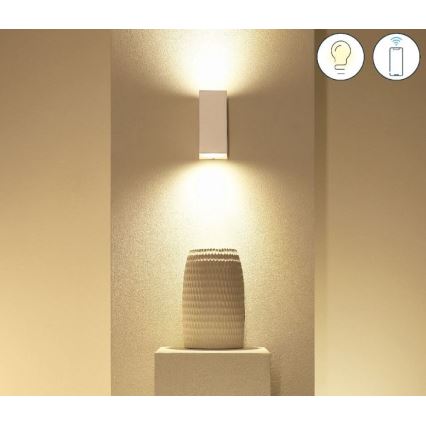 WiZ - LED RGBW ściemnialna lampa ścienna UP&DOWN 2xGU10/4,7W/230V 2200-6500K Wi-Fi CRI 90 biała