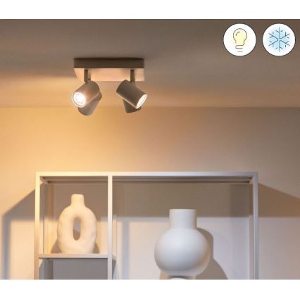 WiZ - LED RGBW ściemnialna oprawa punktowa IMAGEO 4xGU10/4,9W/230V 2200-6500K Wi-Fi CRI 90 biała