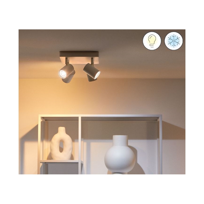 WiZ - LED RGBW ściemnialna oprawa punktowa IMAGEO 4xGU10/4,9W/230V 2200-6500K Wi-Fi CRI 90 biała