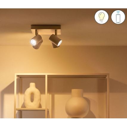 WiZ - LED RGBW ściemnialna oprawa punktowa IMAGEO 4xGU10/4,9W/230V 2200-6500K Wi-Fi CRI 90 biała