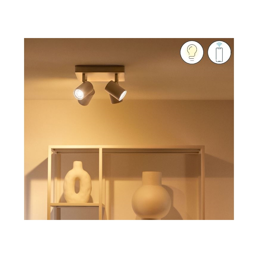 WiZ - LED RGBW ściemnialna oprawa punktowa IMAGEO 4xGU10/4,9W/230V 2200-6500K Wi-Fi CRI 90 biała