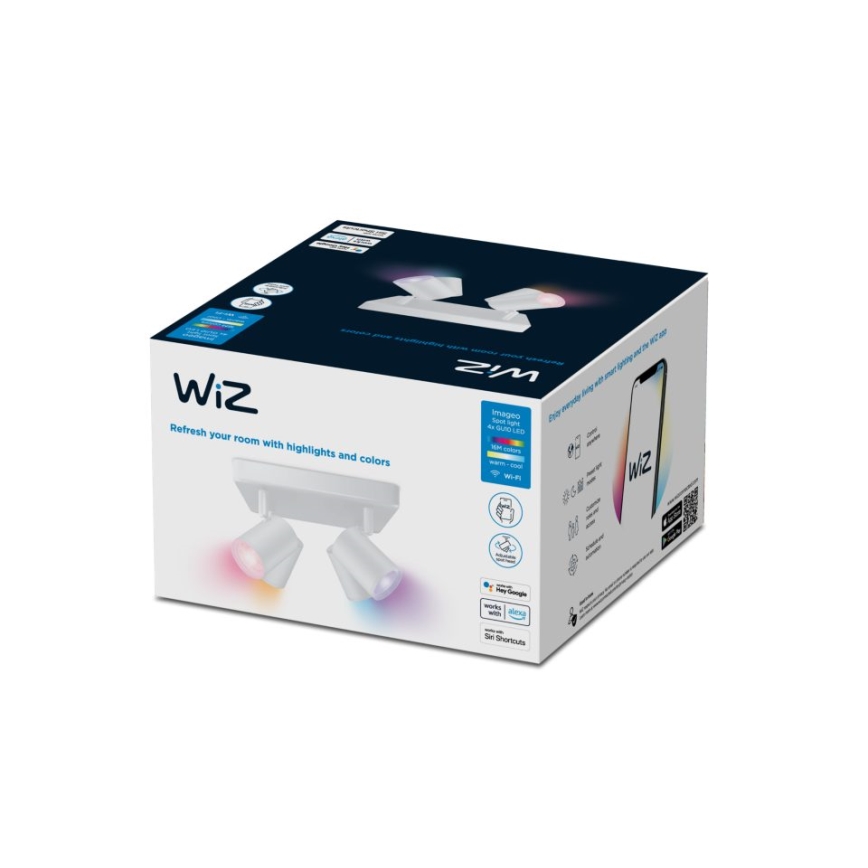 WiZ - LED RGBW ściemnialna oprawa punktowa IMAGEO 4xGU10/4,9W/230V 2200-6500K Wi-Fi CRI 90 biała