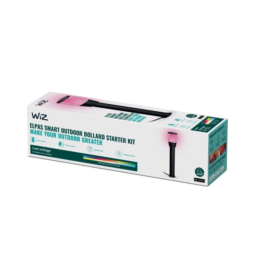 WiZ - LED RGBW Ściemnialna lampa zewnętrzna ELPAS LED/4,8W/12/230V 2700-5000K IP65 Wi-Fi