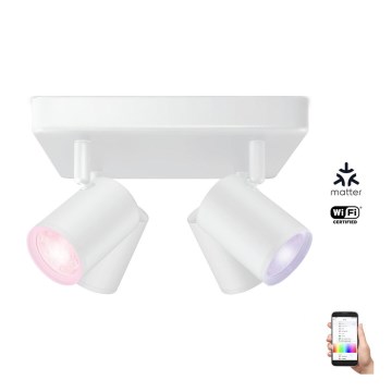 WiZ - LED RGBW ściemnialna oprawa punktowa IMAGEO 4xGU10/4,9W/230V 2200-6500K Wi-Fi CRI 90 biała