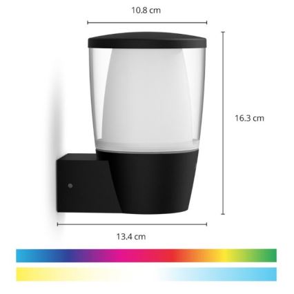 WiZ - LED RGBW Ściemnialny kinkiet zewnętrzny ELPAS LED/8,5W/230V 2700–5000K IP44 Wi-Fi