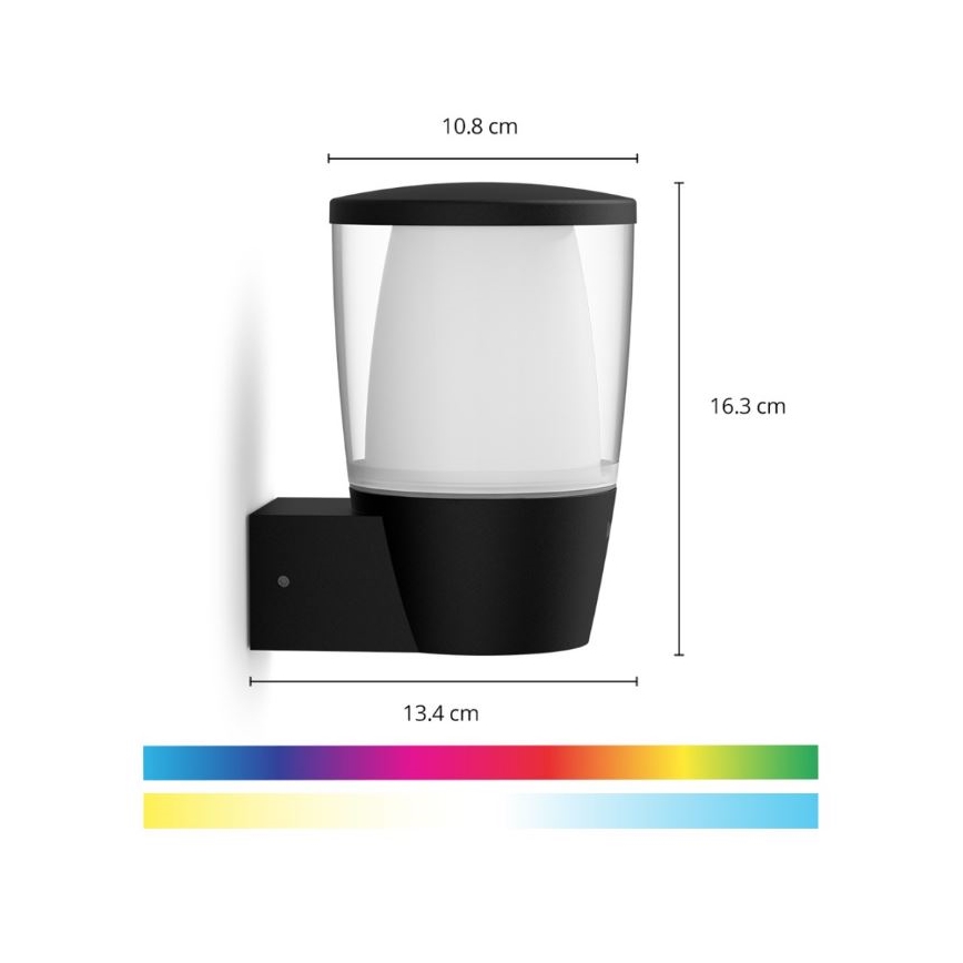 WiZ - LED RGBW Ściemnialny kinkiet zewnętrzny ELPAS LED/8,5W/230V 2700–5000K IP44 Wi-Fi