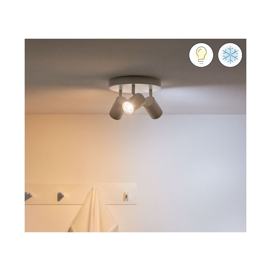 WiZ - LED RGBW Ściemnialne oświetlenie punktowe IMAGEO 3xGU10/4,9W/230V 2200-6500K Wi-Fi CRI 90 białe