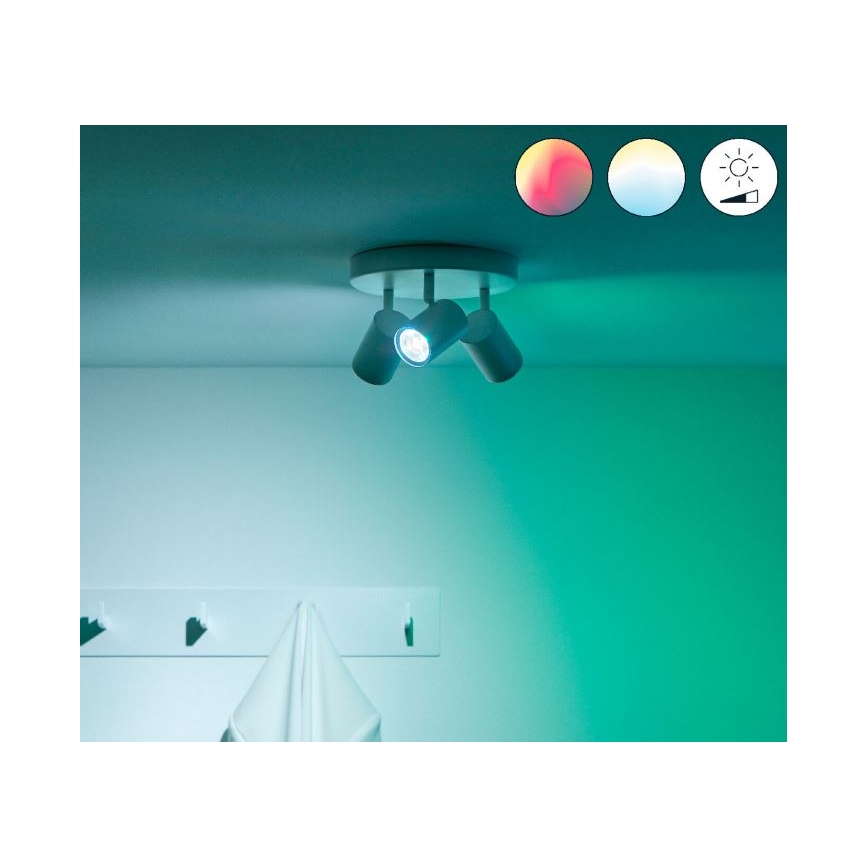 WiZ - LED RGBW Ściemnialne oświetlenie punktowe IMAGEO 3xGU10/4,9W/230V 2200-6500K Wi-Fi CRI 90 białe