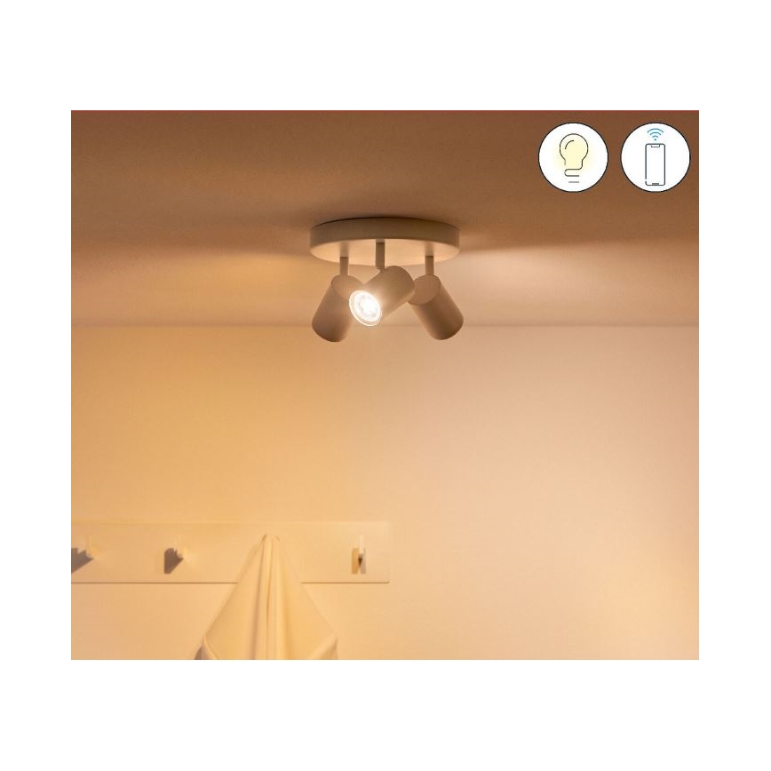 WiZ - LED RGBW Ściemnialne oświetlenie punktowe IMAGEO 3xGU10/4,9W/230V 2200-6500K Wi-Fi CRI 90 białe