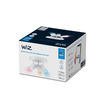 WiZ - LED RGBW Ściemnialne oświetlenie punktowe IMAGEO 3xGU10/4,9W/230V 2200-6500K Wi-Fi CRI 90 białe