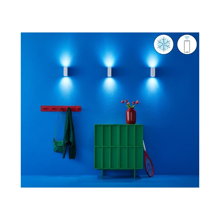 WiZ - LED RGBW Ściemnialny kinkiet UP&DOWN 2xGU10/4,7W/230V 2200-6500K Wi-Fi CRI 90 biały