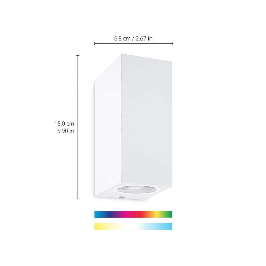 WiZ - LED RGBW Ściemnialny kinkiet UP&DOWN 2xGU10/4,7W/230V 2200-6500K Wi-Fi CRI 90 biały