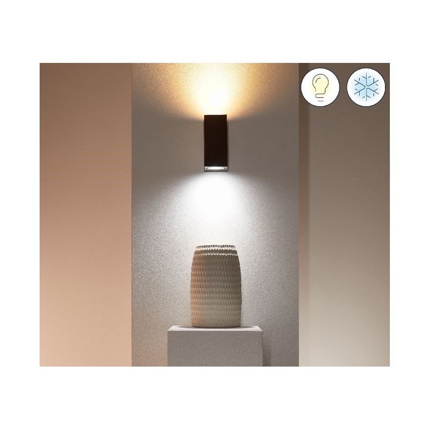 WiZ -LED RGBW Ściemnialny kinkiet UP&DOWN 2xGU10/4,7W/230V 2200-6500K Wi-Fi CRI 90 czarny