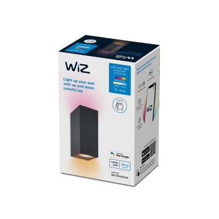 WiZ -LED RGBW Ściemnialny kinkiet UP&DOWN 2xGU10/4,7W/230V 2200-6500K Wi-Fi CRI 90 czarny