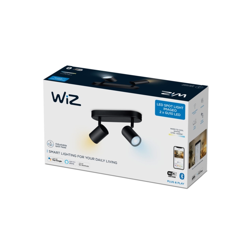 WiZ - LED Ściemnialne oświetlenie punktowe IMAGEO 2xGU10/4,9W/230V 2700-6500K Wi-Fi