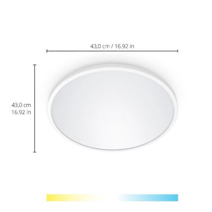 WiZ - LED Ściemnialny plafon SUPERSLIM LED/22W/230V 2700-6500K Wi-Fi biały