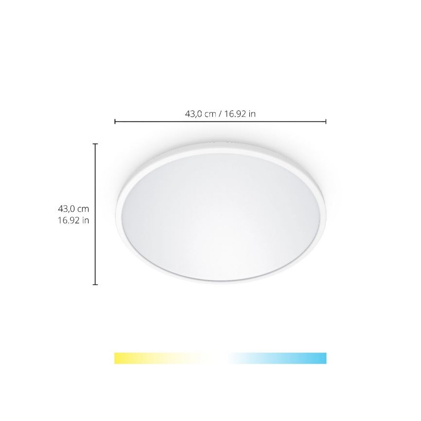 WiZ - LED Ściemnialny plafon SUPERSLIM LED/22W/230V 2700-6500K Wi-Fi biały