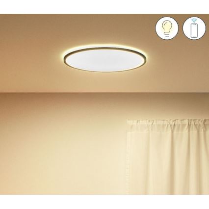 WiZ - LED Ściemnialny plafon SUPERSLIM LED/22W/230V 2700-6500K Wi-Fi czarny