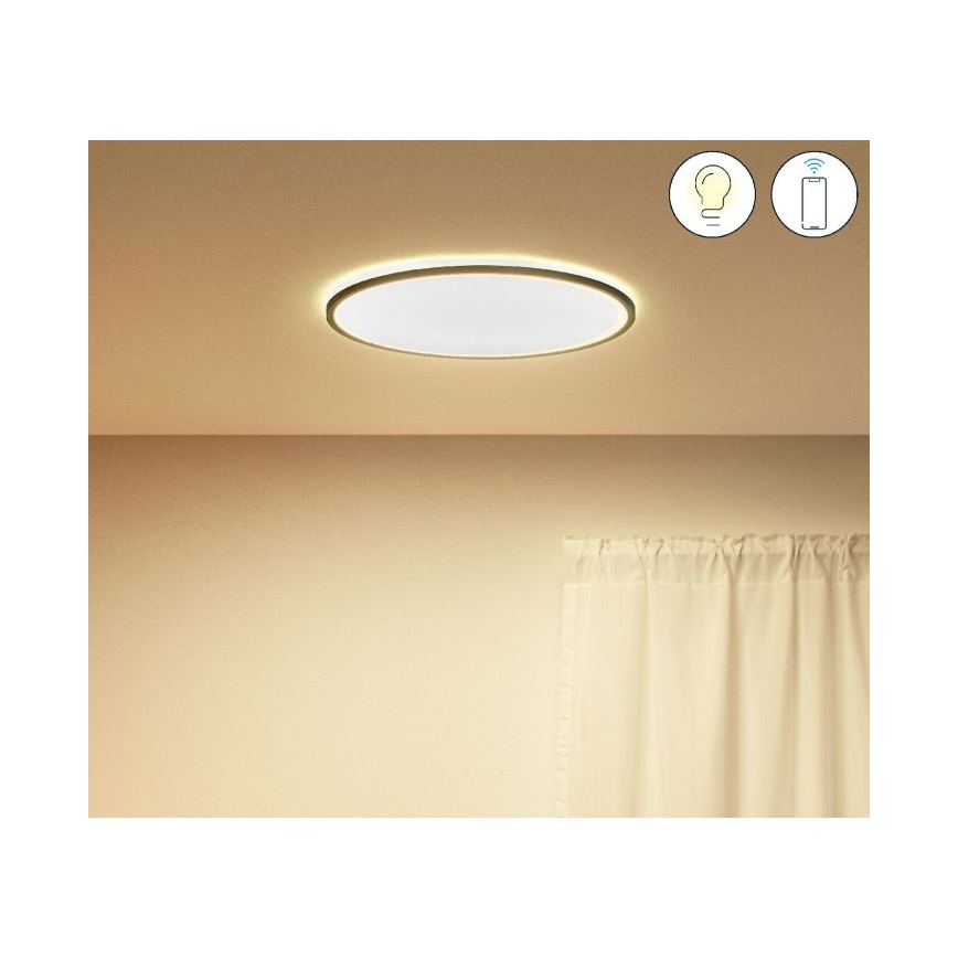 WiZ - LED Ściemnialny plafon SUPERSLIM LED/22W/230V 2700-6500K Wi-Fi czarny