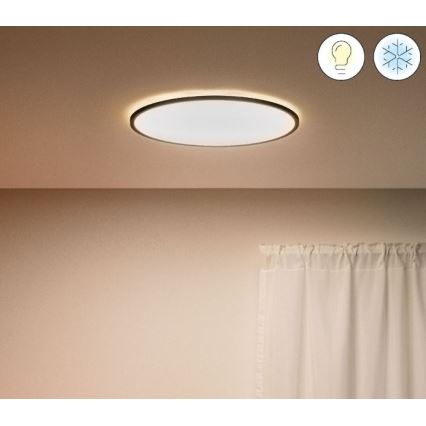 WiZ - LED Ściemnialny plafon SUPERSLIM LED/22W/230V 2700-6500K Wi-Fi czarny