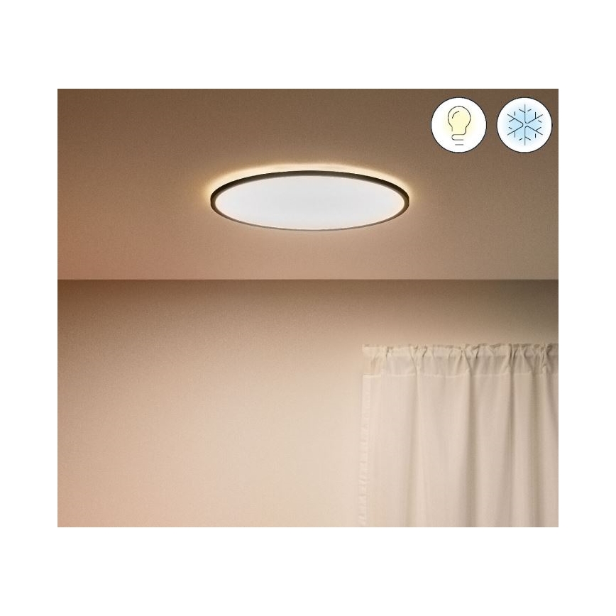 WiZ - LED Ściemnialny plafon SUPERSLIM LED/22W/230V 2700-6500K Wi-Fi czarny