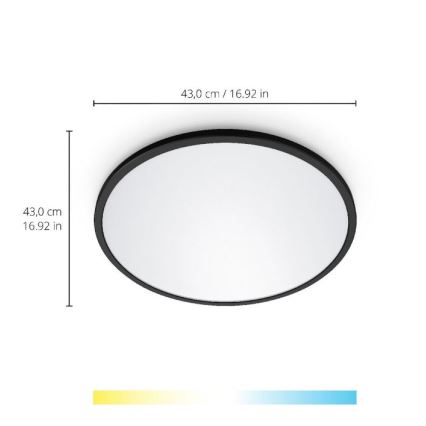 WiZ - LED Ściemnialny plafon SUPERSLIM LED/22W/230V 2700-6500K Wi-Fi czarny