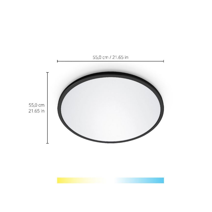 WiZ - LED Ściemnialny plafon SUPERSLIM LED/32W/230V 2700-6500K Wi-Fi czarny
