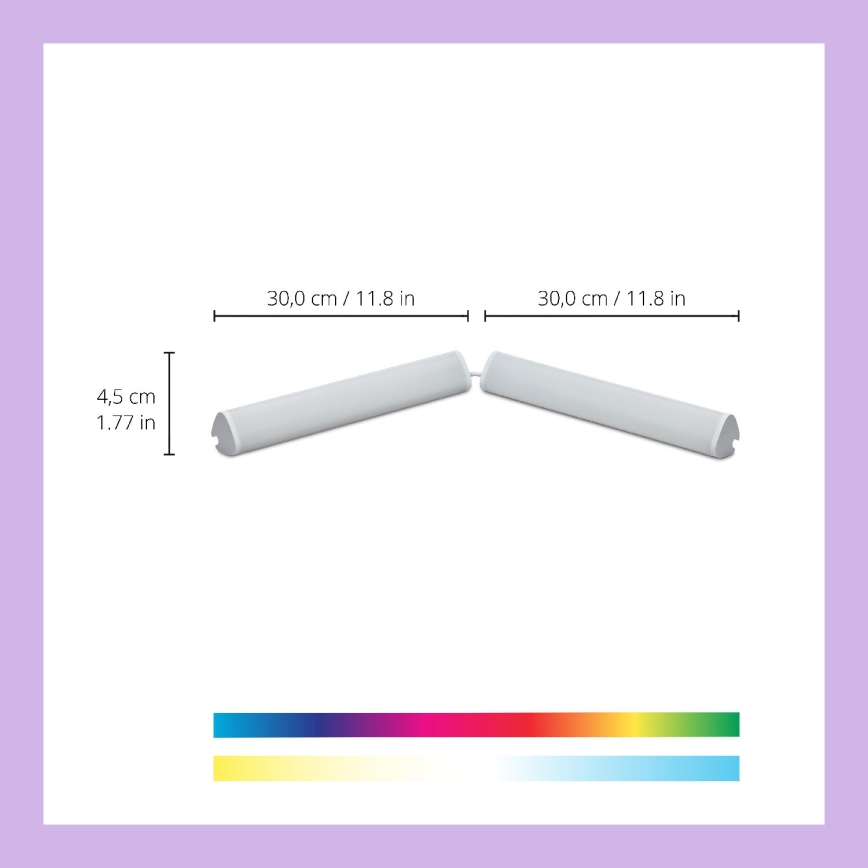 WiZ - ZESTAW 2x LED RGBW Lampa ściemnialna BAR LED/5,5W/230V 2200-6500K Wi-Fi