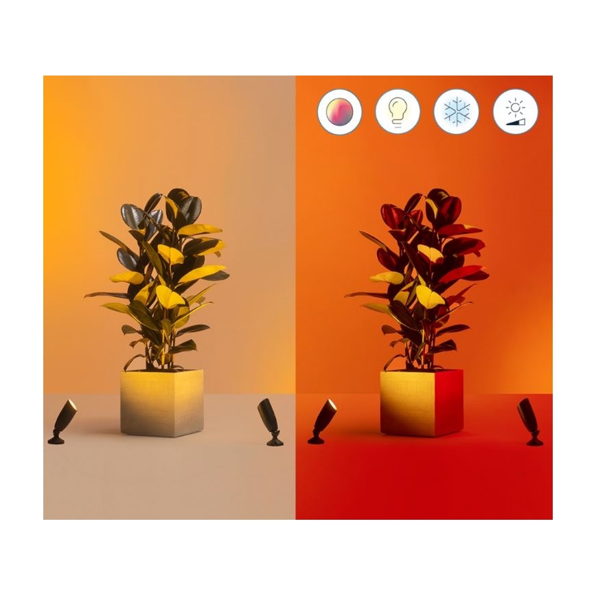 WiZ -ZESTAW 2x LED RGBW Ściemnialna lampa zewnętrzna SPOT LED/10W/230V 2700-5000K IP65 Wi-Fi
