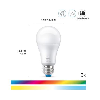 WiZ - Zestaw do monitorowania gospodarstwa domowego: 1x camera + 3x LED RGB żarówka A60 E27/8,5W/230V Wi-Fi