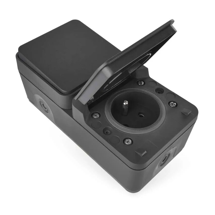 Włącznik domowy zmienny z gniazdem 250V/16A IP55