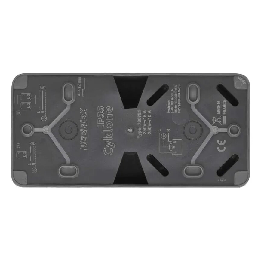 Włącznik domowy zmienny z gniazdem 250V/16A IP55