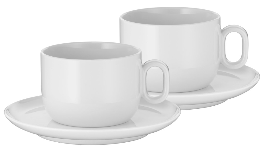 WMF - ZESTAW 2x Filiżanka do cappuccino z podstawką BARISTA 160 ml biała