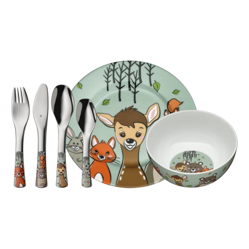 WMF - Zestaw naczyń i sztućców dla dzieci FOREST FRIENDS 6 szt.