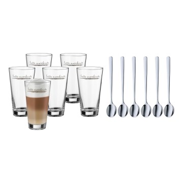 WMF - Zestaw szklanek i łyżeczek do latte macchiato CLEVER & MORE 6 szt.
