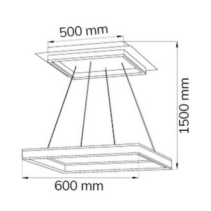 Wofi 10287 - LED Ściemnialny żyrandol na lince KEMI LED/70W/230V 3000-6400K + pilot