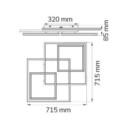 Wofi 10644 - LED Ściemnialny żyrandol natynkowy VISO LED/62W/230V