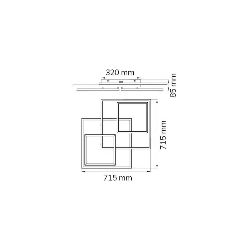 Wofi 10644 - LED Ściemnialny żyrandol natynkowy VISO LED/62W/230V