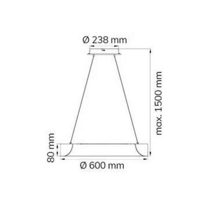 Wofi 11501FW - LED Ściemnialny zyrandol na lince SHAY LED/39W/230V 3000K biały