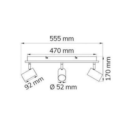 Wofi 11591 - LED Oświetlenie punktowe BALI 3xGU10/5W/230V + 2xLED/6W/230V 3000K