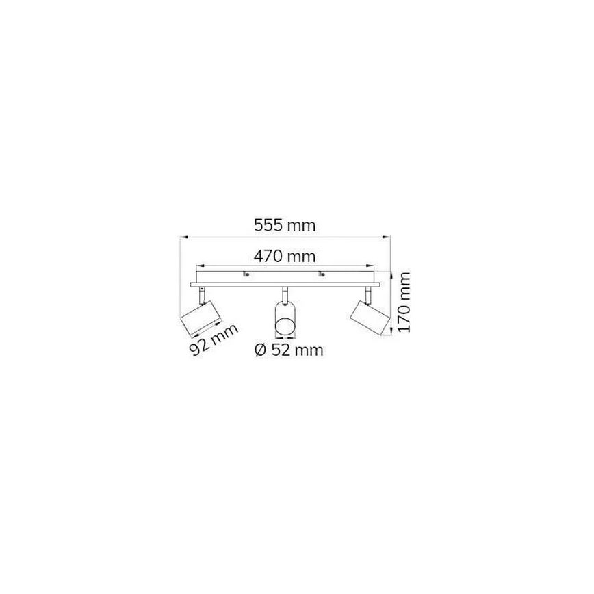 Wofi 11591 - LED Oświetlenie punktowe BALI 3xGU10/5W/230V + 2xLED/6W/230V 3000K