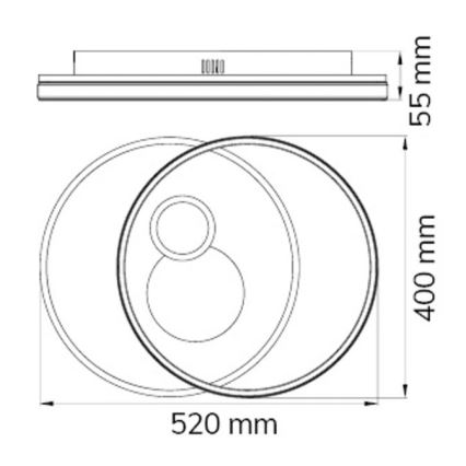 Wofi 11621 - LED Ściemnialny plafon AKON LED/38W/230V 2700-5500K+ pilot