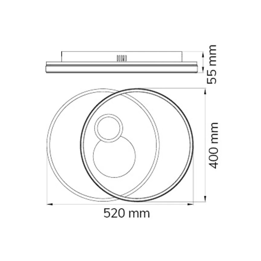 Wofi 11621 - LED Ściemnialny plafon AKON LED/38W/230V 2700-5500K+ pilot
