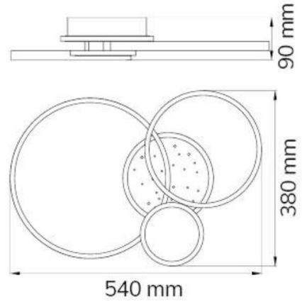 Wofi 11657 - LED Ściemnialny żyrandol natynkowy KIAH LED/32,5W/230V 3000K